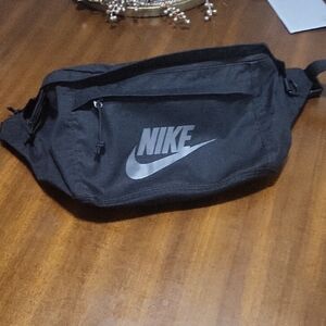Nike Black and Silver Belt Bag